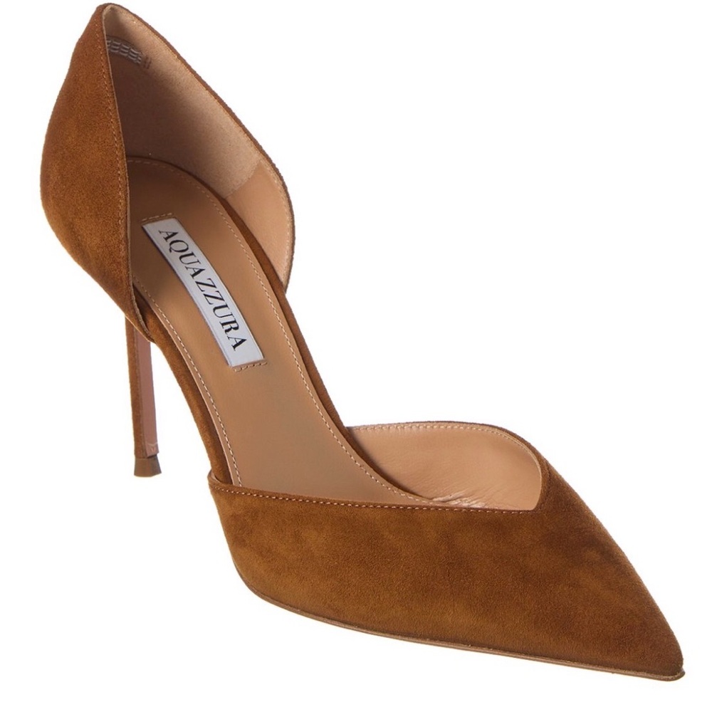 Aquazzura Uptown 85 Suede Pump Women's Brown 5.5